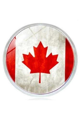 Kanada (Canada) Bayrak Rozeti - Paslanmaz Çelik Yuvarlak Yaka Rozeti