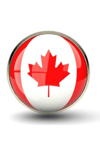 Kanada (Canada) Bayrak Rozeti - Paslanmaz Çelik Yuvarlak Yaka Rozeti