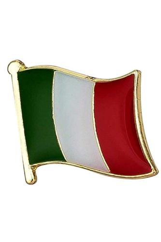 İtalya (Italy) Bayrak Rozeti - Altın Kaplama Ufak Yaka Rozeti