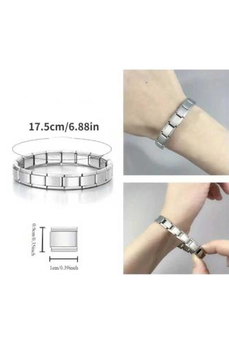 Anti Stres Esnek Denge Bilekliği Paslanmaz Çelik Metal Italyan Charm Bileklik
