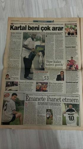 FOTOMAÇ SPOR GAZETESİ - TURKISH NEWSPAPER - DOĞUM GÜNÜ HEDİYESİ  - EKSİKSİZ TAM TAKIM GAZETE -3 AĞUSTOS 2001 CUMA  ALENITCHEV - JARDEL - DİNÇTÜRK - MUSTAFA DENİZLİ - EWAN CHESTER - RECEP - ERSEN MARTİN - CEYHUN - OKTAY DERELİOĞLU - HAKAN BAYRAKTAR - ÜMİT KARAN - HASAN ŞAŞ - ARİF - SERKAN - SUAT - MONDRAGON - KEREM - HÜSEYİN - ŞENES ERZİK - HALUK ULUSOY - HİLMİ OK - JOSEF MARKO - TAYFUN BAYINDIR - İPEK ŞENOĞLU - ELENA YARSKA - FEHMİ ÖZGÜLER - GÖKMEN ÖZDEMİR - EMRAH KAYALIOĞLU - LEVENT TUZEMEN  G.SARAY’A ŞOK - JARDEL DÖNECEK - FENER ALARM VERDİ - TRABZONSPOR DOĞRU YOLDA - OKTAY İLK KEZ - BAYRAKTAR İMZAYI ATTI - MİLLİLER 2’DE 2 YAPTI - HAKEMLERDE DEV FARK - ÜÇ KURUL BİR ARADA - PROTOKOL TRİBÜNÜNE YASAK - YARDIMCINIZA HAVA BASMAYIN - İPEK VE ELENA YARI FİNALDE - SAHİLDE SON SMAÇ - HALTERCİLERE AHLAKİ ZİYARET - GÖRME ENGELLİLER ALMANYA’DA  GALATASARAY - FENERBAHÇE - BEŞİKTAŞ - GAZİANTEPSPOR - VLLAZNIA - LEVSKİ SOFYA - BRANN BERGEN - GLASGOW RANGERS - MARIBOR - GÖZTEPE - BOSNA-HERSEK - UKRAY