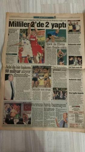 FOTOMAÇ SPOR GAZETESİ - TURKISH NEWSPAPER - DOĞUM GÜNÜ HEDİYESİ  - EKSİKSİZ TAM TAKIM GAZETE -3 AĞUSTOS 2001 CUMA  ALENITCHEV - JARDEL - DİNÇTÜRK - MUSTAFA DENİZLİ - EWAN CHESTER - RECEP - ERSEN MARTİN - CEYHUN - OKTAY DERELİOĞLU - HAKAN BAYRAKTAR - ÜMİT KARAN - HASAN ŞAŞ - ARİF - SERKAN - SUAT - MONDRAGON - KEREM - HÜSEYİN - ŞENES ERZİK - HALUK ULUSOY - HİLMİ OK - JOSEF MARKO - TAYFUN BAYINDIR - İPEK ŞENOĞLU - ELENA YARSKA - FEHMİ ÖZGÜLER - GÖKMEN ÖZDEMİR - EMRAH KAYALIOĞLU - LEVENT TUZEMEN  G.SARAY’A ŞOK - JARDEL DÖNECEK - FENER ALARM VERDİ - TRABZONSPOR DOĞRU YOLDA - OKTAY İLK KEZ - BAYRAKTAR İMZAYI ATTI - MİLLİLER 2’DE 2 YAPTI - HAKEMLERDE DEV FARK - ÜÇ KURUL BİR ARADA - PROTOKOL TRİBÜNÜNE YASAK - YARDIMCINIZA HAVA BASMAYIN - İPEK VE ELENA YARI FİNALDE - SAHİLDE SON SMAÇ - HALTERCİLERE AHLAKİ ZİYARET - GÖRME ENGELLİLER ALMANYA’DA  GALATASARAY - FENERBAHÇE - BEŞİKTAŞ - GAZİANTEPSPOR - VLLAZNIA - LEVSKİ SOFYA - BRANN BERGEN - GLASGOW RANGERS - MARIBOR - GÖZTEPE - BOSNA-HERSEK - UKRAY