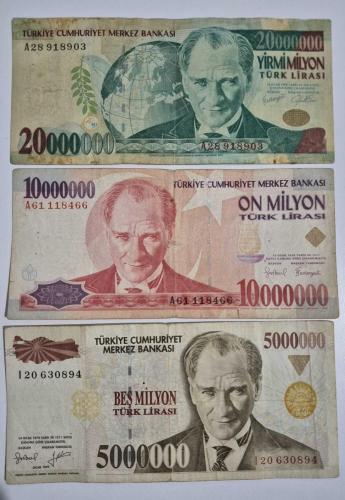 5,10,20milyon  3,lü 7 Emisyon Set