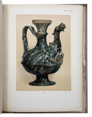 [RENKLİ LEVHALARIYLA BİZANS SERAMİK SANATI] Byzantine ceramic art: Notes on examples of Byzantine pottery recently found at Constantinople with illustrations [DERİ CİLTLİ / İLK BASKI]