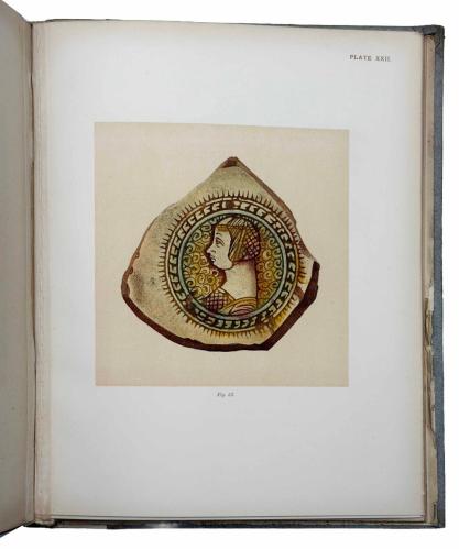 [RENKLİ LEVHALARIYLA BİZANS SERAMİK SANATI] Byzantine ceramic art: Notes on examples of Byzantine pottery recently found at Constantinople with illustrations [DERİ CİLTLİ / İLK BASKI]
