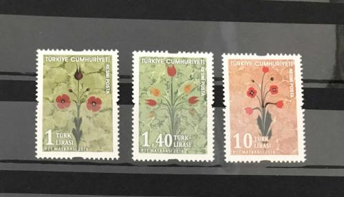 2016 EBRU KONULU RESMİ POSTA PULLARI  - KATALOG NO.R-351/R-352/R-353