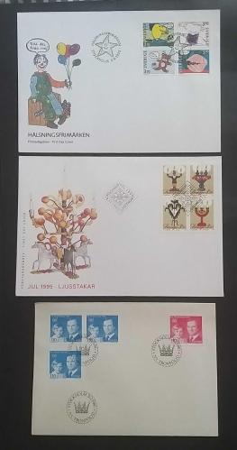 İSVEÇ 1980-1995 3 Adet FDC ZARF