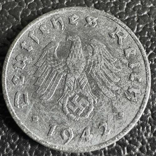 Nazi Almanyası 1 Reichspfennig 1942 F. Üçüncü Reich. Çinko