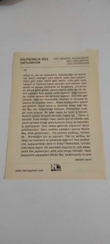 22 Eylül 2015-Orijinal Takvim Yaprağı-Doğum Günü-Söz,Nişan,Nikâh,Düğün ve Önemli Günler Hediyesi-Nesin Vakfı Takvimi-Malumpaşa'nın 3. sayısı çıkıyor, kendisi cezaevinde (1947).-Kalpazanlık Bile Yapılamıyor-Aziz Nesin'in Kalpazanlık Bile Yapılamıyor adlı kitabından.