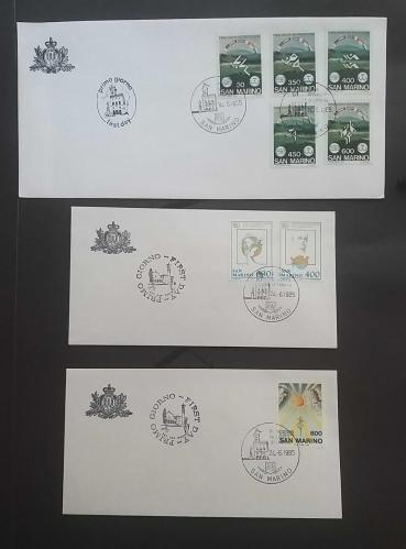 San Marino 1985 7 Adet FDC ZARF