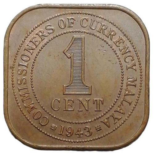 Malaya 1943 Yılı 1 Cent ÇİL (-)