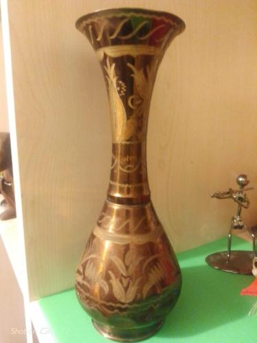Erzincan kalem işlemeli bakır vazo (28 cm)