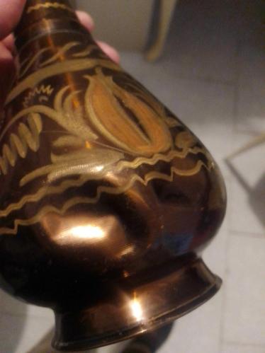 Erzincan kalem işlemeli bakır vazo (28 cm)