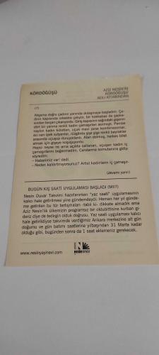 25 Ekim 2015-Orijinal Takvim Yaprağı-Doğum Günü-Söz,Nişan,Nikâh,Düğün ve Önemli Günler Hediyesi-Nesin Vakfı Takvimi-Merhumpaşa'nın 3. sayısı çıkıyor; Aziz Nesin Cezaevinde (1947)..-Kördöğüşü-Aziz Nesin'in Kördöğüşü adlı kitabından.