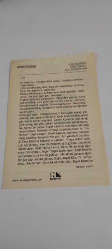 28 Ekim 2015-Orijinal Takvim Yaprağı-Doğum Günü-Söz,Nişan,Nikâh,Düğün ve Önemli Günler Hediyesi-Nesin Vakfı Takvimi-Bir arkadaşına yazdığı mektupta hergün 20 kişiye yemek yaptığından yakınıyor (1985), Zonguldak'ta kitaplarımı imzalıyor (1990).-Kördöğüşü-Aziz Nesin'in Kördöğüşü adlı kitabından.