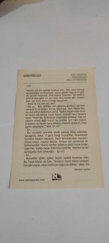 31 Ekim 2015-Orijinal Takvim Yaprağı-Doğum Günü-Söz,Nişan,Nikâh,Düğün ve Önemli Günler Hediyesi-Nesin Vakfı Takvimi-Kars Maliye Hazinesi kendisine bir dava açmış; bugün bir duruşma var ama yargıç gelmediğinden yaptimayacak (1950). Tanin davası duruşması, son savunmasını okuyor ve aklanıyor (1961).-Kördöğüşü-Aziz Nesin'in Kördöğüşü adlı kitabından.