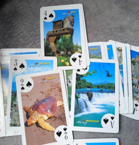 KESKİN COLOR TÜRKİYE TARİHİ VE DOĞA GÜZELLİKLERİ TEMALI İSKAMBİL KAĞIT DESTESİ. SIFIR  JELATİNİNDE KONDİSYON YÜKSEK KOLEKSİYONLUK NADİR