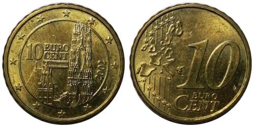 Avusturya 2002 Yılı 10 Cent (Euro Cent) ÇİL