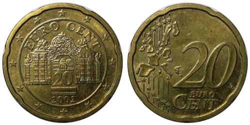 Avusturya 2002 Yılı 20 Cent (Euro Cent) ÇİL