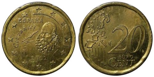 İspanya 2002 Yılı 20 Cent (Euro Cent) ÇİL