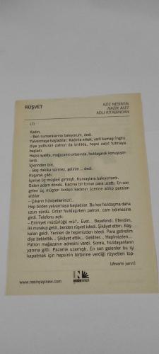 23 Aralık 2015-Orijinal Takvim Yaprağı-Doğum Günü-Söz,Nişan,Nikâh,Düğün ve Önemli Günler Hediyesi-Nesin Vakfı Takvimi-Rüşvet-Aziz Nesin'in Nazik Alet adlı kitabından.