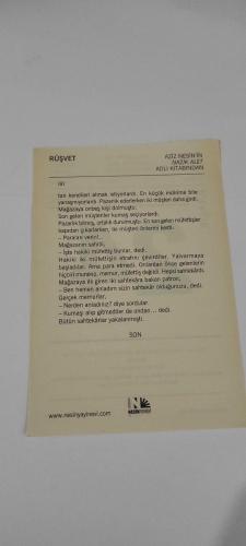 24 Aralık 2015-Orijinal Takvim Yaprağı-Doğum Günü-Söz,Nişan,Nikâh,Düğün ve Önemli Günler Hediyesi-Nesin Vakfı Takvimi-Markopaşa'nın (yeni sert) 9, sayısı çıkıyor, sahibi ve yazıişleri müdürü Rıfat ligaz Aziz Nesin kurucu ve sekreter (1948).-Rüşvet-Aziz Nesin'in Nazik Alet adlı kitabından.