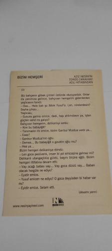 27 Aralık 2015-Orijinal Takvim Yaprağı-Doğum Günü-Söz,Nişan,Nikâh,Düğün ve Önemli Günler Hediyesi-Nesin Vakfı Takvimi-Vakıf'ta ''Yüzün'' adlı şiiri yazıyor (1979).Türkmenistan'da, Yazarlar Birliğini zlyaret ediyor (19911.-Bizim Hemşeri-Aziz Nesin'in Toros Canavarı adlı kitabından.