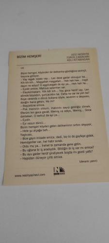 28 Aralık 2015-Orijinal Takvim Yaprağı-Doğum Günü-Söz,Nişan,Nikâh,Düğün ve Önemli Günler Hediyesi-Nesin Vakfı Takvimi-Bizim Hemşeri-Aziz Nesin'in Toros Canavarı adlı kitabından.