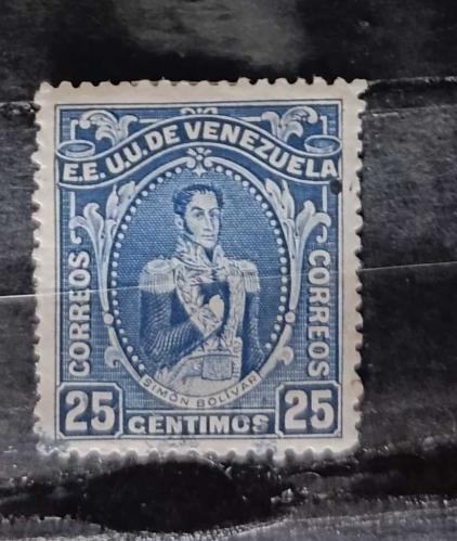 Venezuela 1914 Simon Bolivar_ damgalı pul