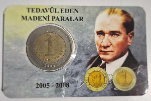 1 Yeni Türk Lirası 2005 Özel Baskılı Kit Kapamada Bir Yeni TÜRK LİRASI