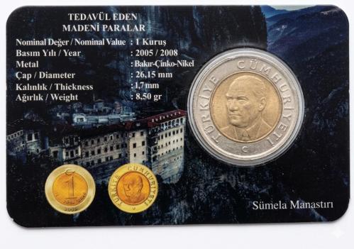 1 Yeni Türk Lirası 2005 Özel Baskılı Kit Kapamada Bir Yeni TÜRK LİRASI