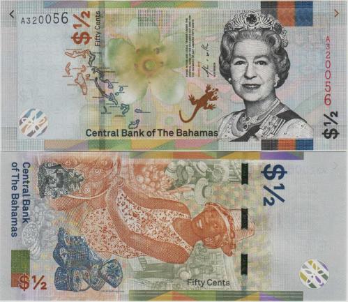 BAHAMALAR 1/2 DOLAR 2019 KRALİÇE II. ELİZABETH. ÇİL.