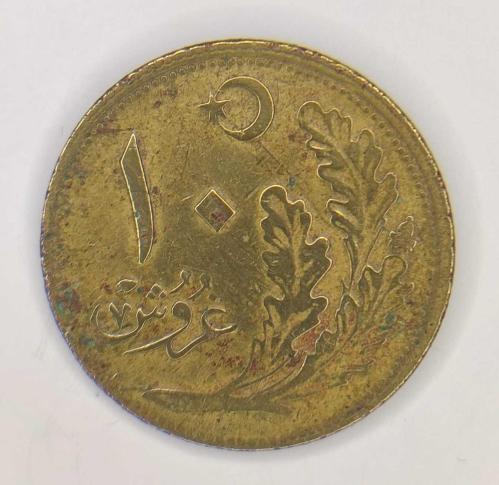 Türkiye Cumhuriyeti İlk Yılları 10 Kuruş 1340 (1924) ÇT Kondüsyon Naturaldir.