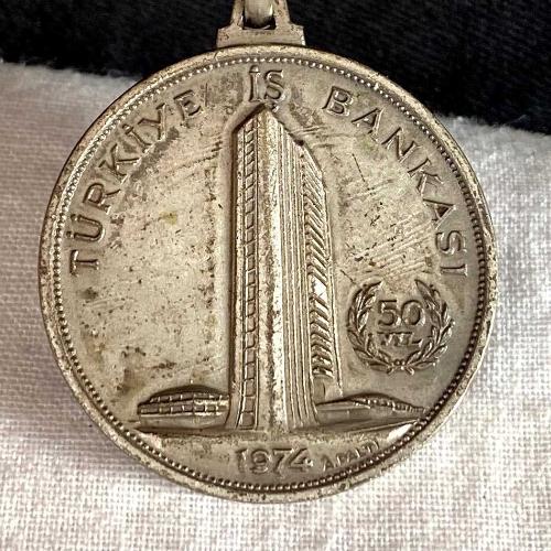 1974 Türkiye İş Bankası 50. Yıl Hatıra Anahtarlık