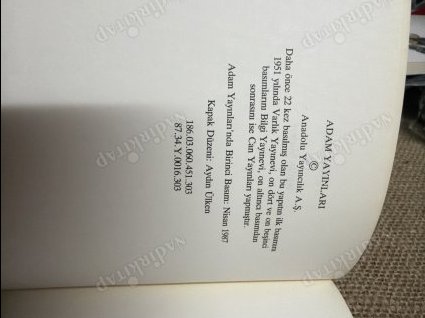 Bütün Şiirleri Orhan Veli/ Adam Yayınları 1. basım
