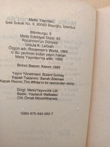 Rocannon'un Dünyası (İlk Basım)