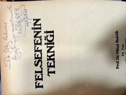 FELSEFENİN TEKNİĞİ imzalı