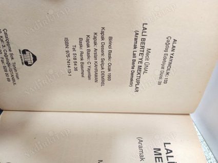 LALİ BERTE'YE MEKTUPLAR (ARAMAK LALİ BERTE DEMEKTİR) 1. Baskı
