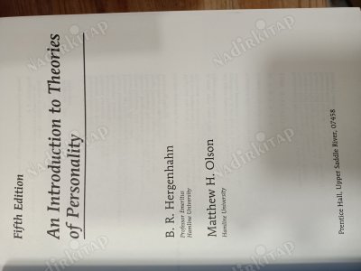 AN INTRODUCTION TO THE THEORİES OF PERSONALITY/ Fifth Edition