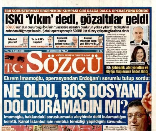 27 Nisan 2025 SÖZCÜ GAZETESİ Doğum Günü Gazetesi (27.04.2025) Doğumgünü Hediyesi | Sıradışı Hediye | Özel Gün Hediyeleri | GAZETE ARŞİVİ