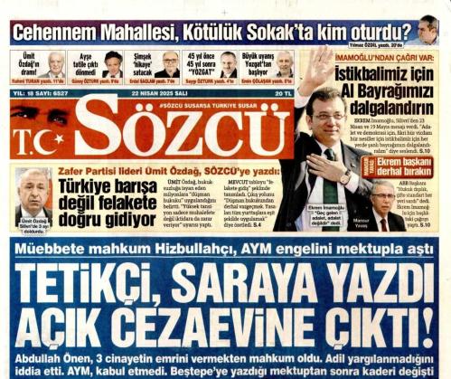 22 Nisan 2025 SÖZCÜ GAZETESİ Doğum Günü Gazetesi (22.04.2025) Doğumgünü Hediyesi | Sıradışı Hediye | Özel Gün Hediyeleri | GAZETE ARŞİVİ