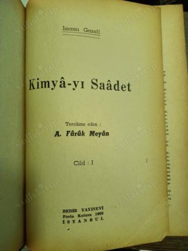 KİMYA-YI SAADET CİLD 1 - Büyük Boy (Ciltli - Sert Kapak)