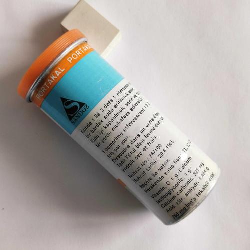 SANDOZ Ca-C 1000  / Alüminyum İlaç Kutusu - 1 ( Eczacılık Tarihi - Mesleki Obje )