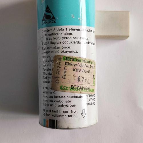 SANDOZ Ca-C 1000  / Alüminyum İlaç Kutusu - 2 ( Eczacılık Tarihi - Mesleki Obje )