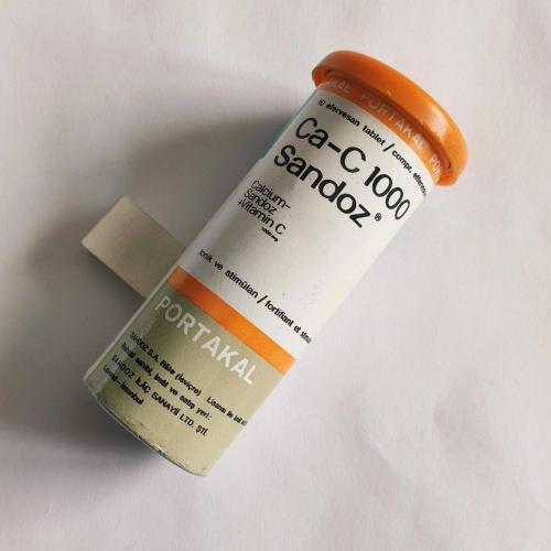 SANDOZ Ca-C 1000  / Alüminyum İlaç Kutusu - 3 ( Eczacılık Tarihi - Mesleki Obje )