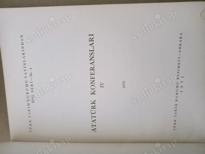 ATATÜRK KONFERANSLARI IV 1970