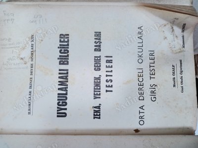 UYGULAMALI BİLGİLER / ZEKA, YETENEK, GENEL BAŞARI TESTLERİ / ORTA DERECELİ OKULLARA GİRİŞ TESTLERİ
