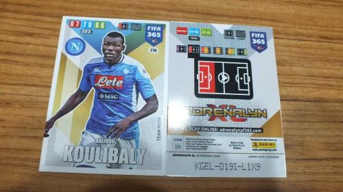 2020 Panini FIFA 365 Kalidou Koulibaly SSC Napoli Team Mate Kart No:270