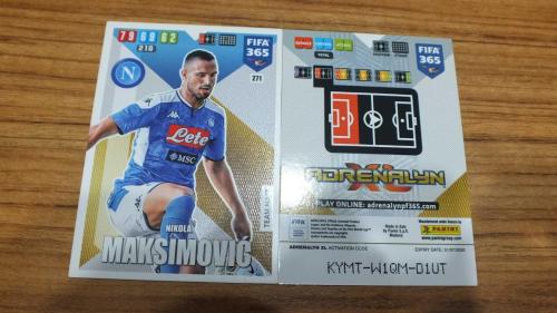 2020 Panini FIFA 365 Nikola Maksimović SSC Napoli Team Mate Kart No:271