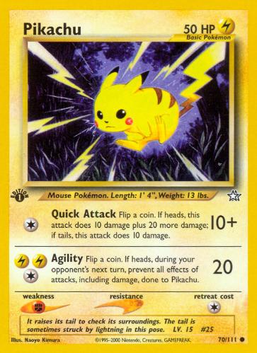 2000 Pikachu 70/111  Pokemon Kart